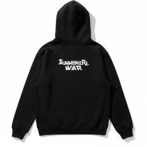 Summoners War Video Game Black White Logo Text Print Hoodie Size Men's M Ult